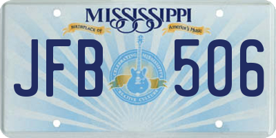 MS license plate JFB506