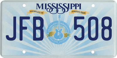 MS license plate JFB508