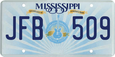 MS license plate JFB509