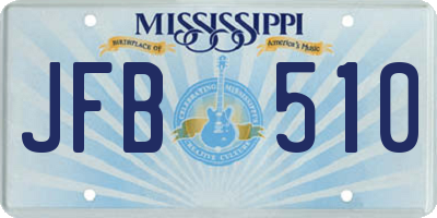 MS license plate JFB510