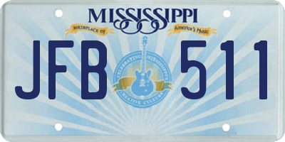 MS license plate JFB511