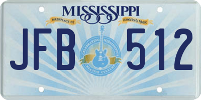MS license plate JFB512