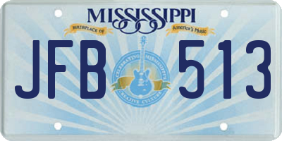 MS license plate JFB513