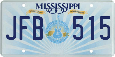MS license plate JFB515