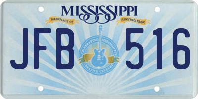 MS license plate JFB516