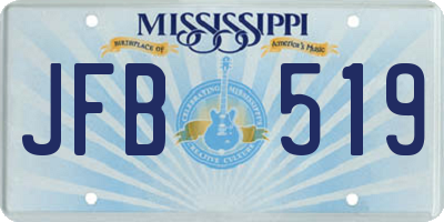 MS license plate JFB519