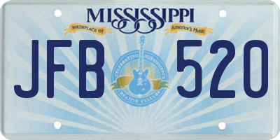 MS license plate JFB520