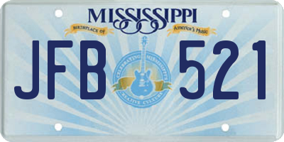 MS license plate JFB521
