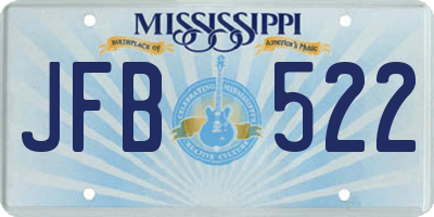 MS license plate JFB522