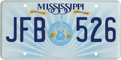 MS license plate JFB526
