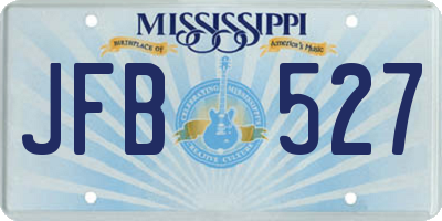 MS license plate JFB527