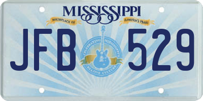 MS license plate JFB529