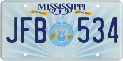MS license plate JFB534
