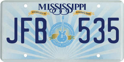 MS license plate JFB535
