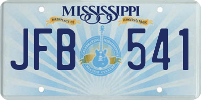 MS license plate JFB541