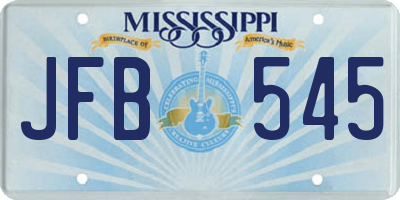 MS license plate JFB545