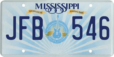MS license plate JFB546