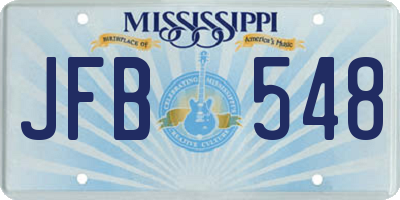 MS license plate JFB548