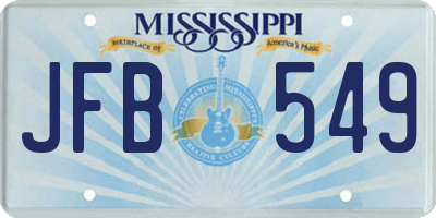 MS license plate JFB549