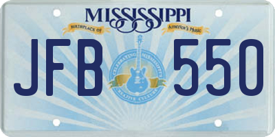 MS license plate JFB550