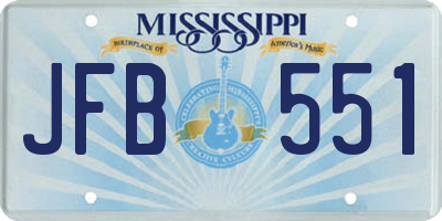 MS license plate JFB551