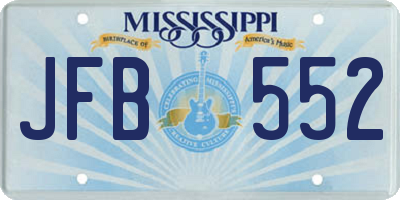 MS license plate JFB552
