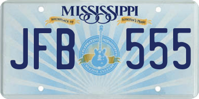 MS license plate JFB555