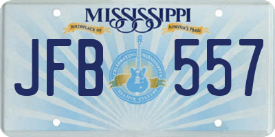 MS license plate JFB557