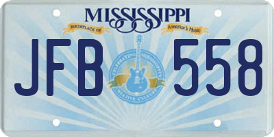 MS license plate JFB558