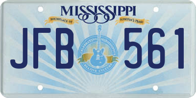 MS license plate JFB561