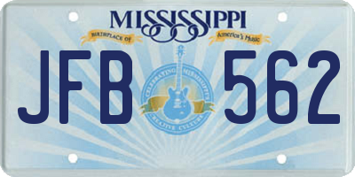 MS license plate JFB562