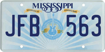 MS license plate JFB563