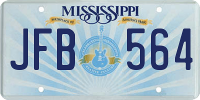 MS license plate JFB564