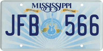 MS license plate JFB566