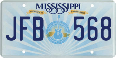 MS license plate JFB568