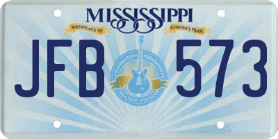 MS license plate JFB573