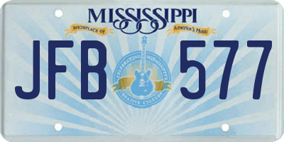 MS license plate JFB577