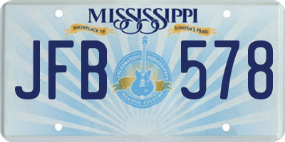 MS license plate JFB578