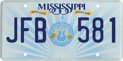 MS license plate JFB581