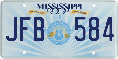 MS license plate JFB584