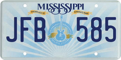 MS license plate JFB585