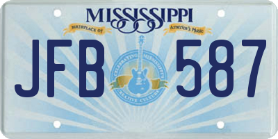 MS license plate JFB587