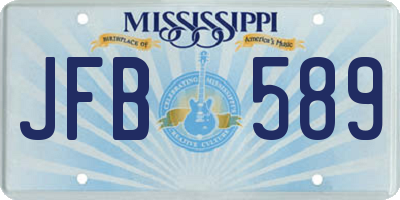 MS license plate JFB589