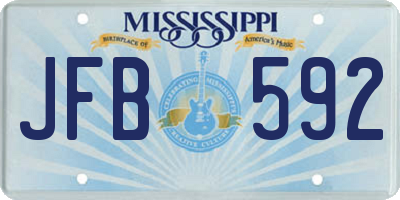 MS license plate JFB592