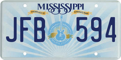 MS license plate JFB594