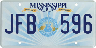 MS license plate JFB596