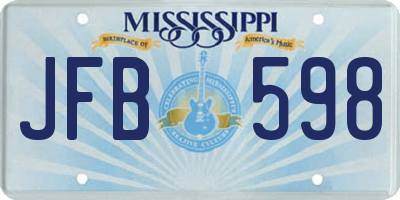 MS license plate JFB598