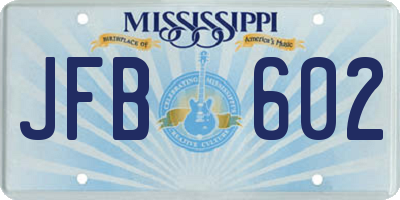 MS license plate JFB602