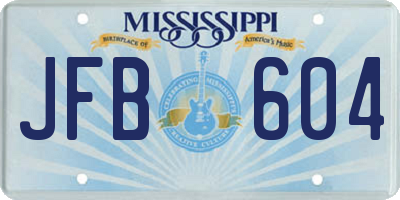 MS license plate JFB604