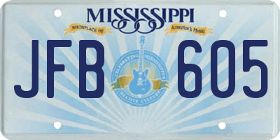 MS license plate JFB605